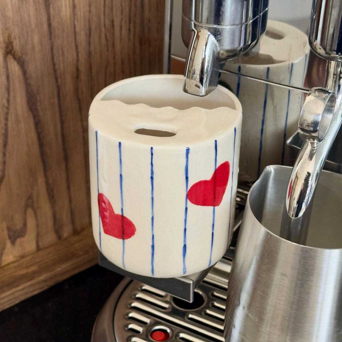 Striped Love Thermos Ceramic Tumbler, Hand Thrown Travel Mug, Minimalist To-go Cup, Rustic Sip Mug, Pottery Cup for Library, Handleless Mug - Etsy