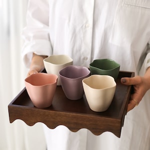 Colorful Contemporary Coffee Tumbler, No Handle Ceramic Cup, Minimalist Tea Mug, Modern Cocktail Mug, Farmhouse Cup, Neutral Mug