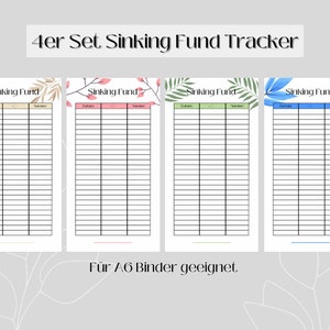Sinking Fund Tracker | Set of 4 | Budget binders