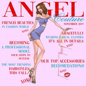 Magazine cover art, fashion wall decor prints