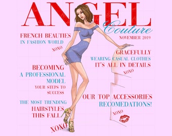Magazine cover art, fashion wall decor prints
