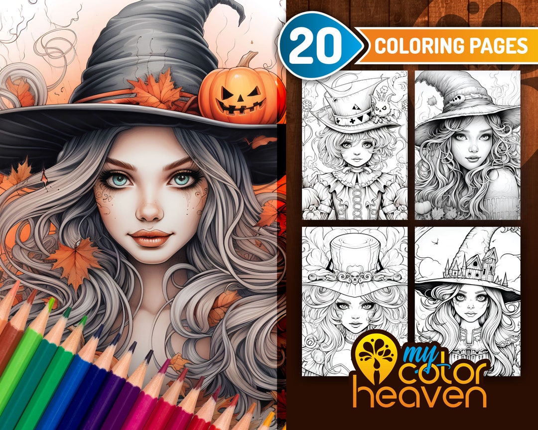 Halloween Coloring Pages, Witch Colouring Page, Coloring Pages for