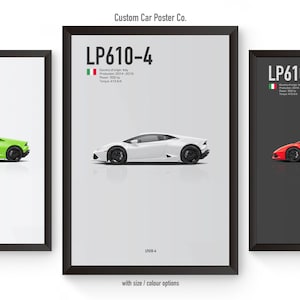 Lamborghini Huracan LP610 Multi-Colour Wall Art - Automotive Car Poster Minimalistic Art Print - Exotic Collection