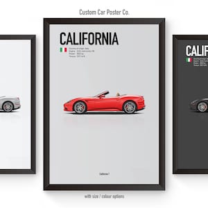 Ferrari California T Multi-Colour Wall Art - Automotive Car Poster Minimalistic Art Print - Ferrari Collection