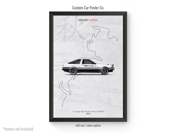 Toyota AE86 - Initial D Poster Art - Japanese Anime Car Poster - Etsy