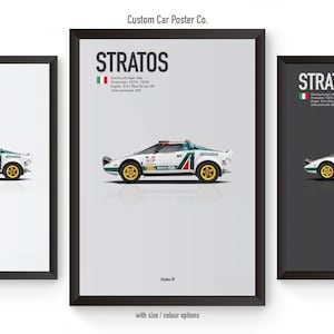 Lancia Stratos HF Rally Inspired Wall Art - Wall Decor Car Poster - Liveries