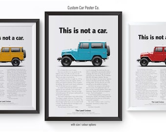 Toyota Land Cruiser FJ40 Print Ad Poster &quot;This is not a car&quot; Multi-Colour Reproduction Art