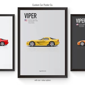 Dodge Viper SRT-10 (2nd Gen) Inspired Wall Art - Wall Decor Car Poster - Multi-Colour