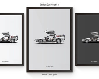DeLorean DMC-12 Time Machine Art Print – Back to the Future Car Poster