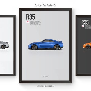 Nissan GT-R R35 Inspired Wall Art - Wall Decor Car Poster - Multi-Colour