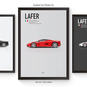Ferrari LaFerrari Multi-Colour Wall Art - Automotive Car Poster Minimalistic Art Print - Ferrari Collection