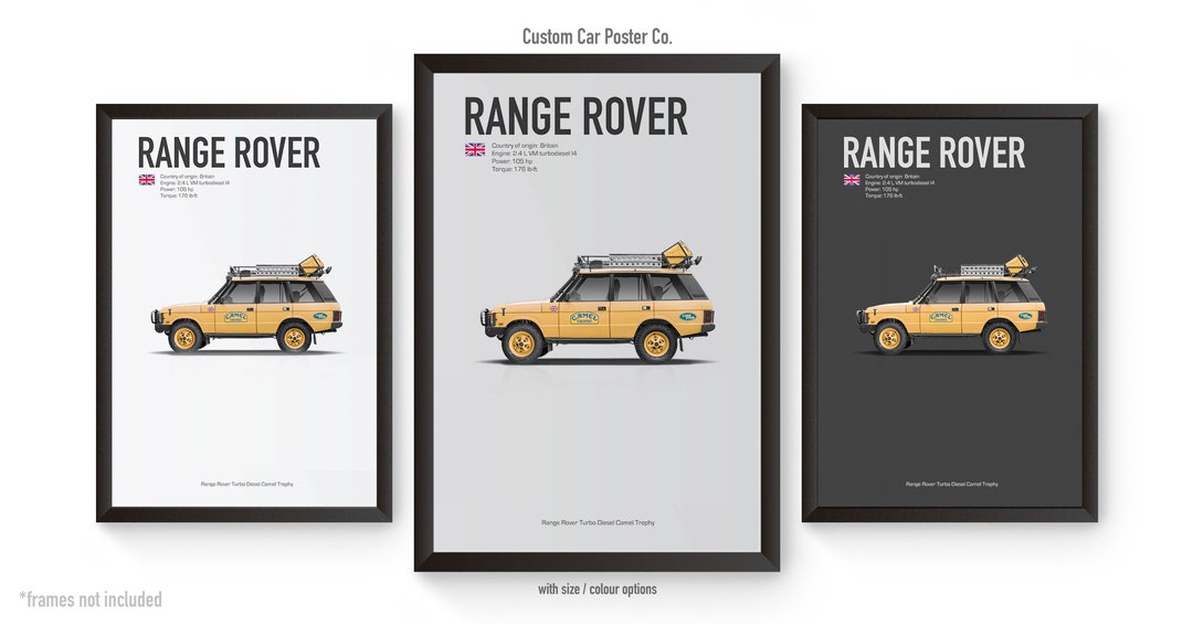 Land Rover Range Rover Camel Trophy Tribute Poster Automotive Car Print ...