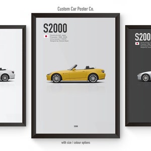 Honda S2000 (AP2) Inspired Wall Art - Wall Decor Car Poster - Multi-Colour