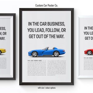 Dodge Viper RT/10 (SR I) Classic Ad Print - Car Business - Multi-Colour Car Poster for Man Cave, Office and Garage decor