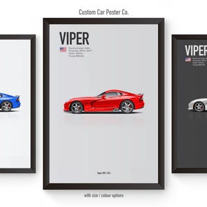 Dodge Viper SRT (3rd Gen) Inspired Wall Art - Wall Decor Car Poster - Multi-Colour
