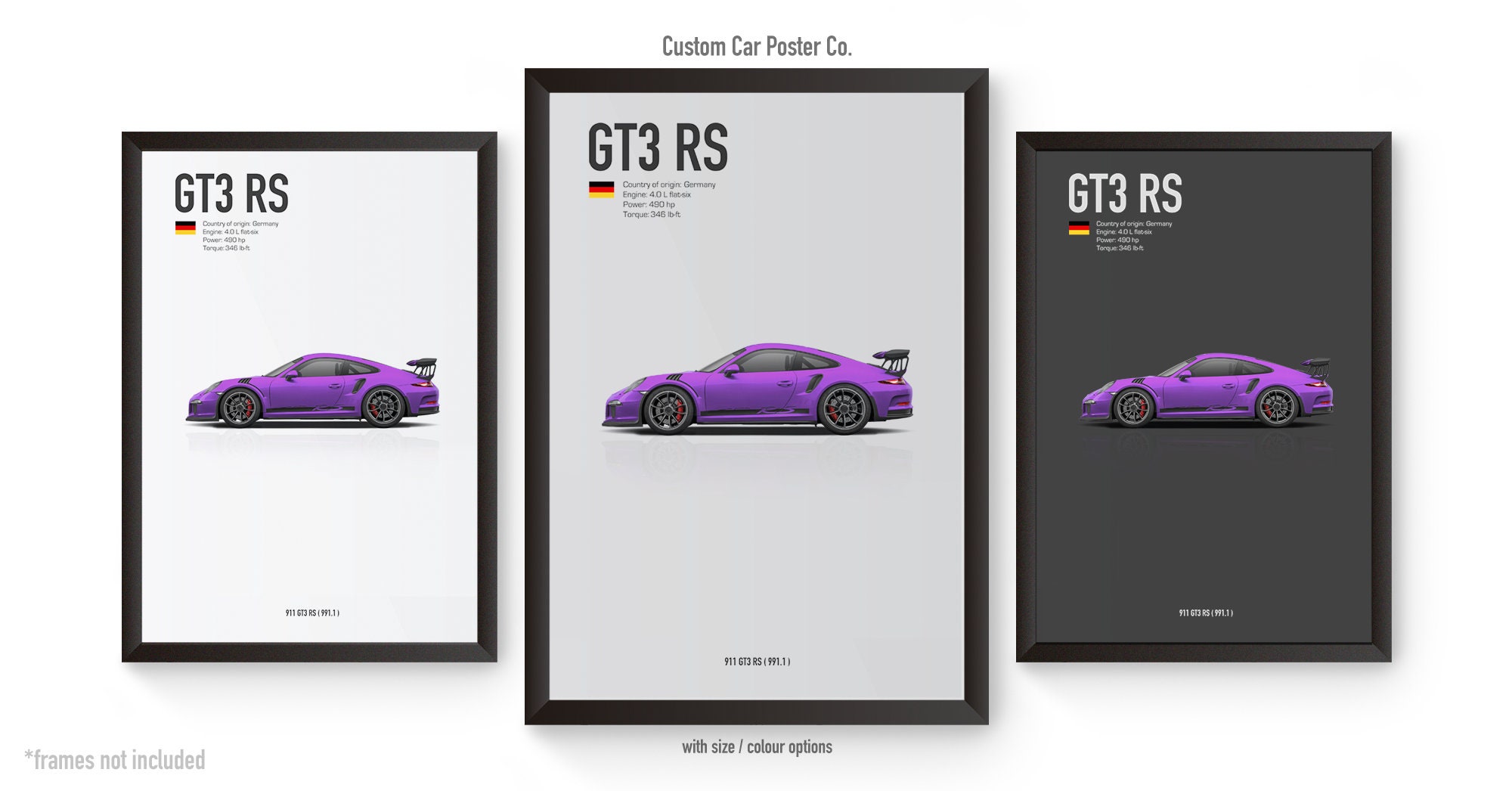 Porsche 911 GT3 RS (991.1) Multi-colour Wall Art - Automotive Car