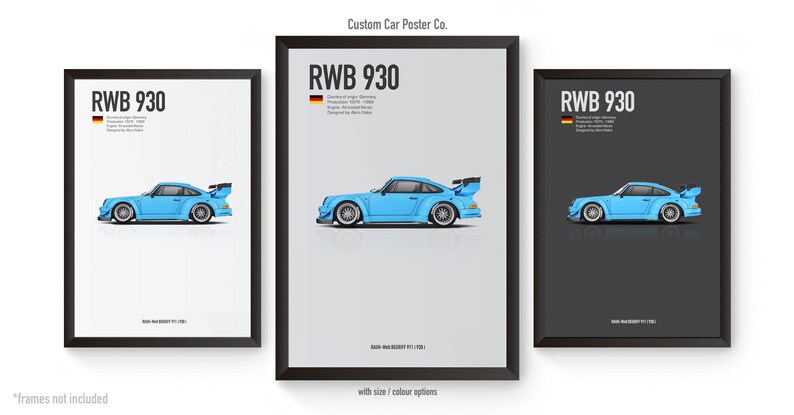 RWB Porsche 911 (930) Art Print: Automotive Car Poster - Etsy