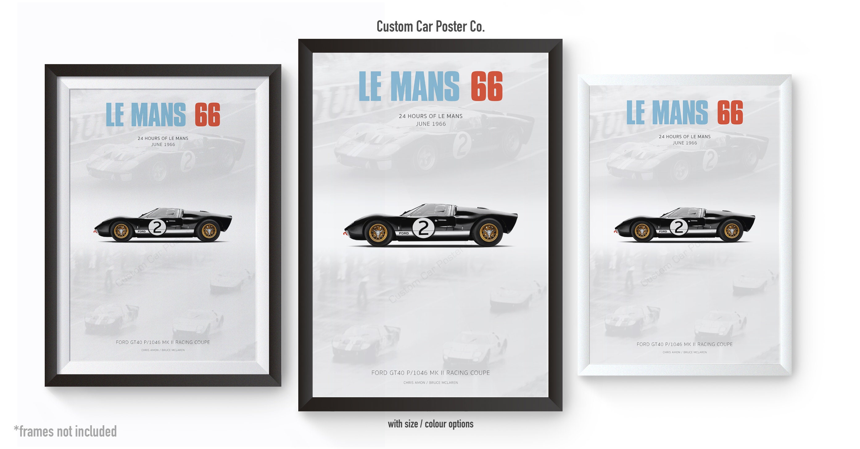 Ford GT40 Mk II Le Mans 1966 Tribute Poster – Automotive Wall Art - Etsy