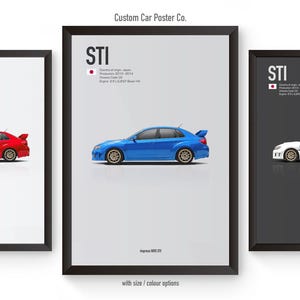 Subaru Impreza WRX STI (3rd Gen) Inspired Wall Art - Wall Decor Car Poster - Multi-Colour