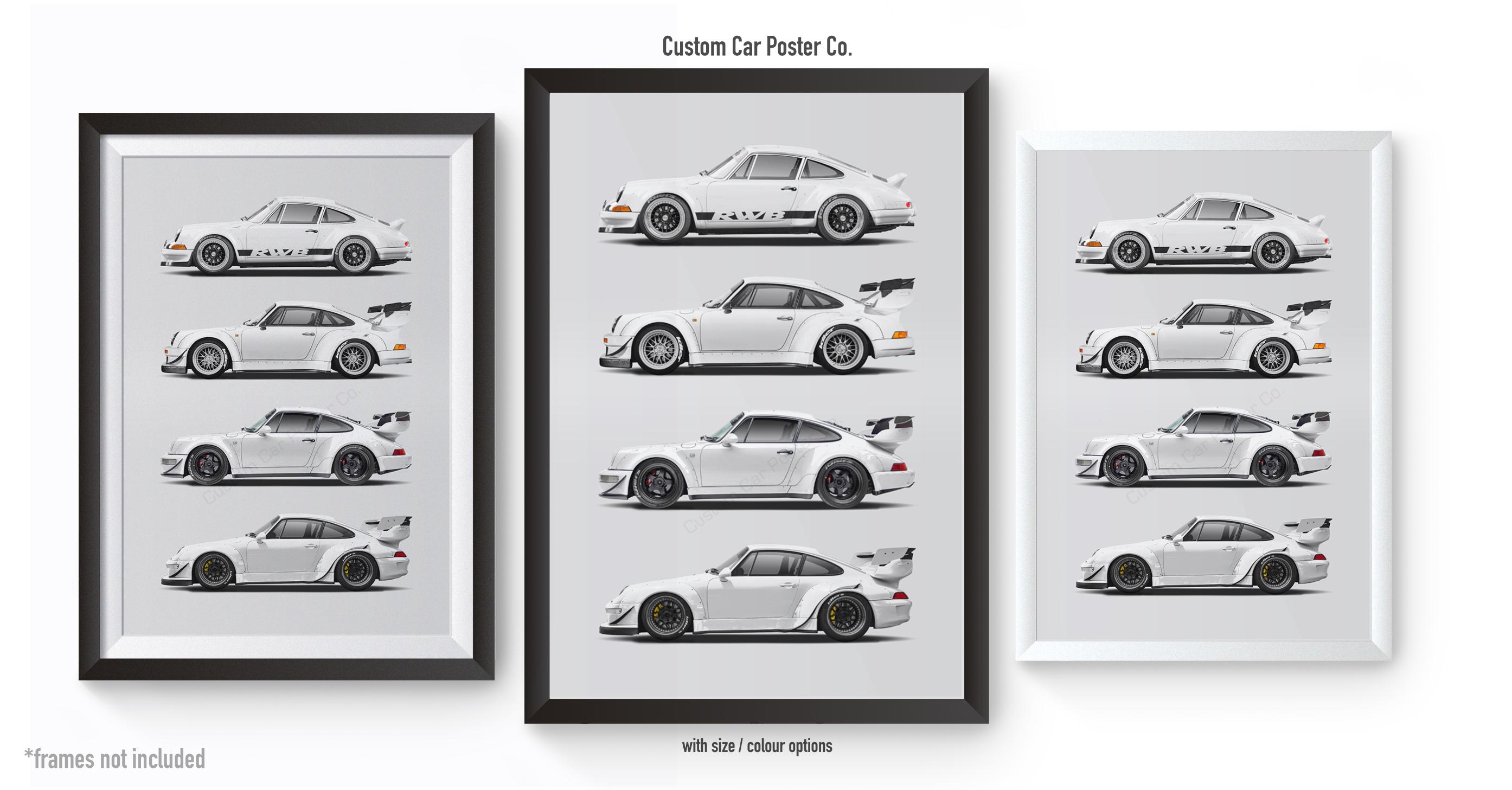 RWB Porsche 911 Poster: Air-cooled Collection Art Print - Etsy