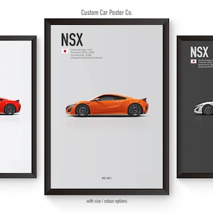 Acura / Honda NSX (2nd Gen) Inspired Wall Art - Wall Decor Car Poster - Multi-Colour