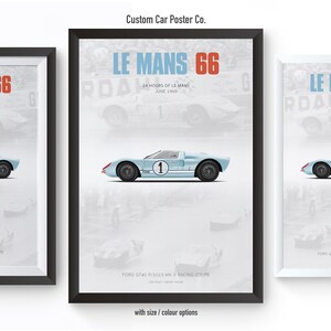 Ford GT40 Mk II Le Mans 1966 Tribute Poster – Automotive Wall Art - Etsy