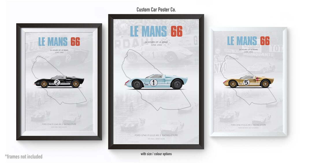 Ford GT40 Mk II Le Mans 1966 Tribute Poster – Automotive Wall Art - Etsy