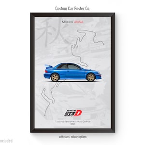 Mazda RX-7 FC - Initial D Poster Art - Japanese Anime Car Poster