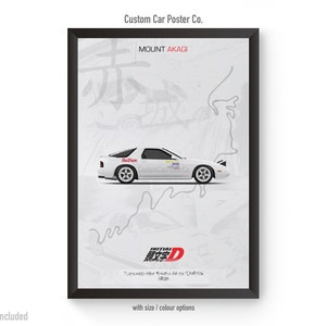 Mazda RX-7 FD - Initial D Poster Art - Japanese Anime Car Poster