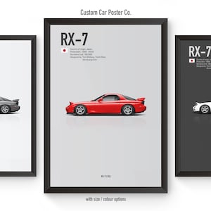 Mazda RX-7 (FD) Inspired Wall Art - Wall Decor Car Poster - Multi-Colour