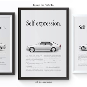 Poster publicitaire vintage Mercedes-Benz Classe C AMG - Expression de soi - Multicolore