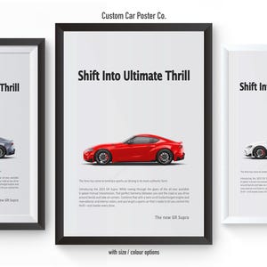 Toyota GR Supra Mk5 Wall Art - Shift into Ultimate Thrill - Wall Decor Car Poster - Multi-Colour