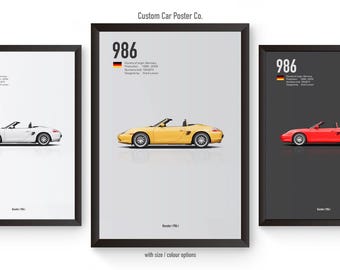 Porsche Boxster (986) Art Print: Automotive Minimalist Car Poster