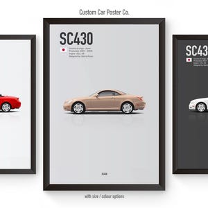Lexus SC430 Poster - Multi-Colour Wall Art - Automotive Car Poster Minimalistic Art Print