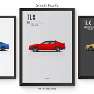 Acura TLX Type S (2nd Gen) Inspired Wall Art - Wall Decor Car Poster - Multi-Colour