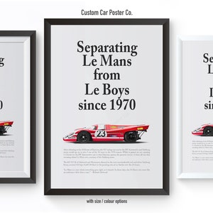 Porsche 917K &quot;Le Mans from Le Boys&quot; Wall Art - Wall Decor Car Poster - Multi-Colour