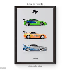 Fast and Furious Paul Walker Tribute Wall Art - Wall Decor Car Poster - Movie Cars Series
