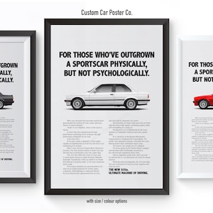 BMW 325is (E30) Print Ad Poster - Outgrown - Wall Decor Car Poster - Multi-Colour