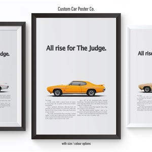 Pontiac GTO Judge Poster – “All Rise” Classic Ad Print – Vintage Muscle Car Wall Art – Garage, Man Cave, or Office Decor