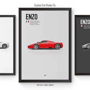 Ferrari Enzo Multi-Colour Wall Art - Automotive Car Poster Minimalistic Art Print - Ferrari Collection