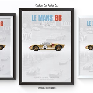 Ford GT40 Mk II Le Mans 1966 Tribute Poster – Automotive Wall Art - Etsy