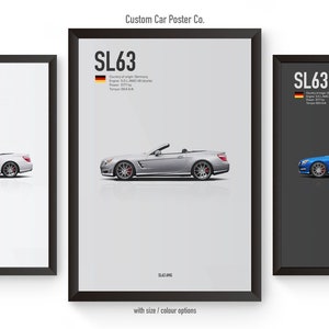 Mercedes-Benz SL63 Wall Art - Automotive Car Poster Minimalistic Art Print - Mercedes Collection