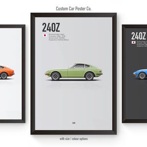 Datsun 240Z Inspired Wall Art - Wall Decor Car Poster - Multi-Colour