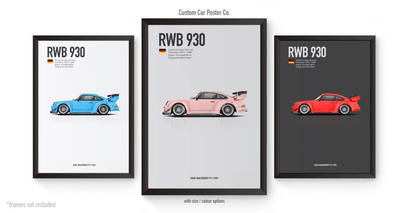 RWB Porsche 911 (930) Art Print: Automotive Car Poster - Etsy