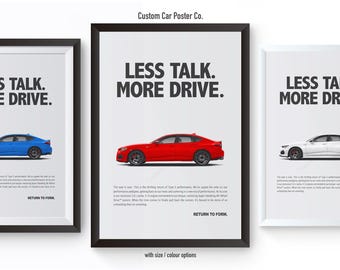 Acura TLX Type S Reproduction Print Ad - Less Talk Drive More - Multi-Colour Car Poster