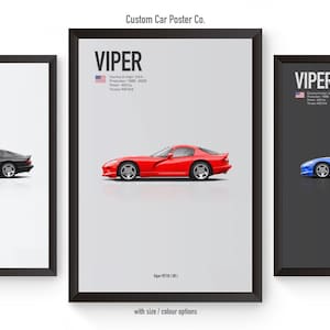 Dodge Viper RT/10 (1st Gen) Inspired Wall Art - Wall Decor Car Poster - Multi-Colour