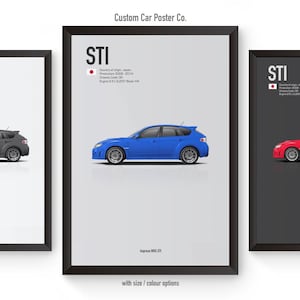Subaru Impreza STI WRX Hatchback Wall Art - Wall Decor Car Poster - Multi-Colour