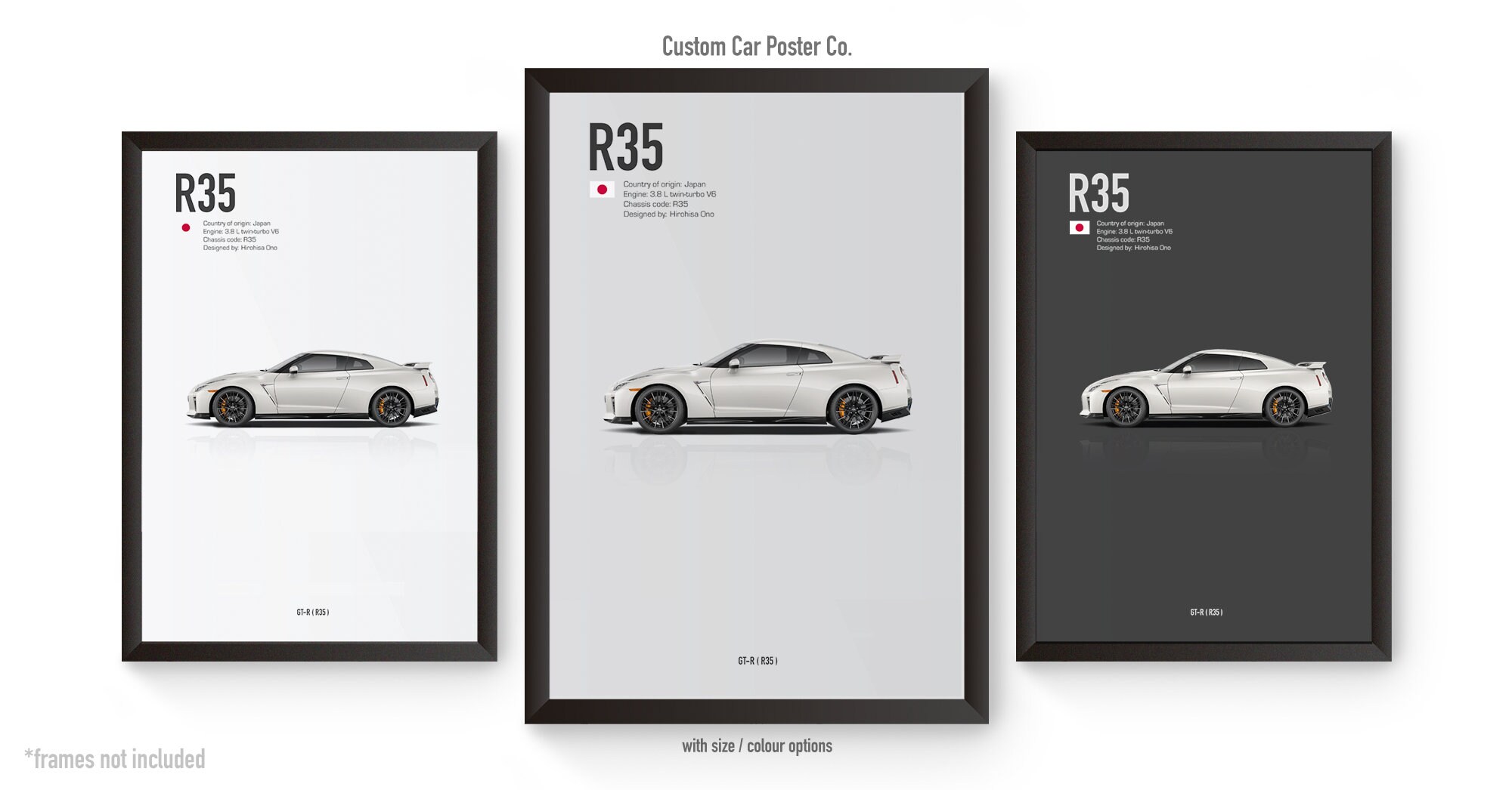 Nissan GT-R R35 Inspired Wall Art - Wall Decor Car Poster - Multi