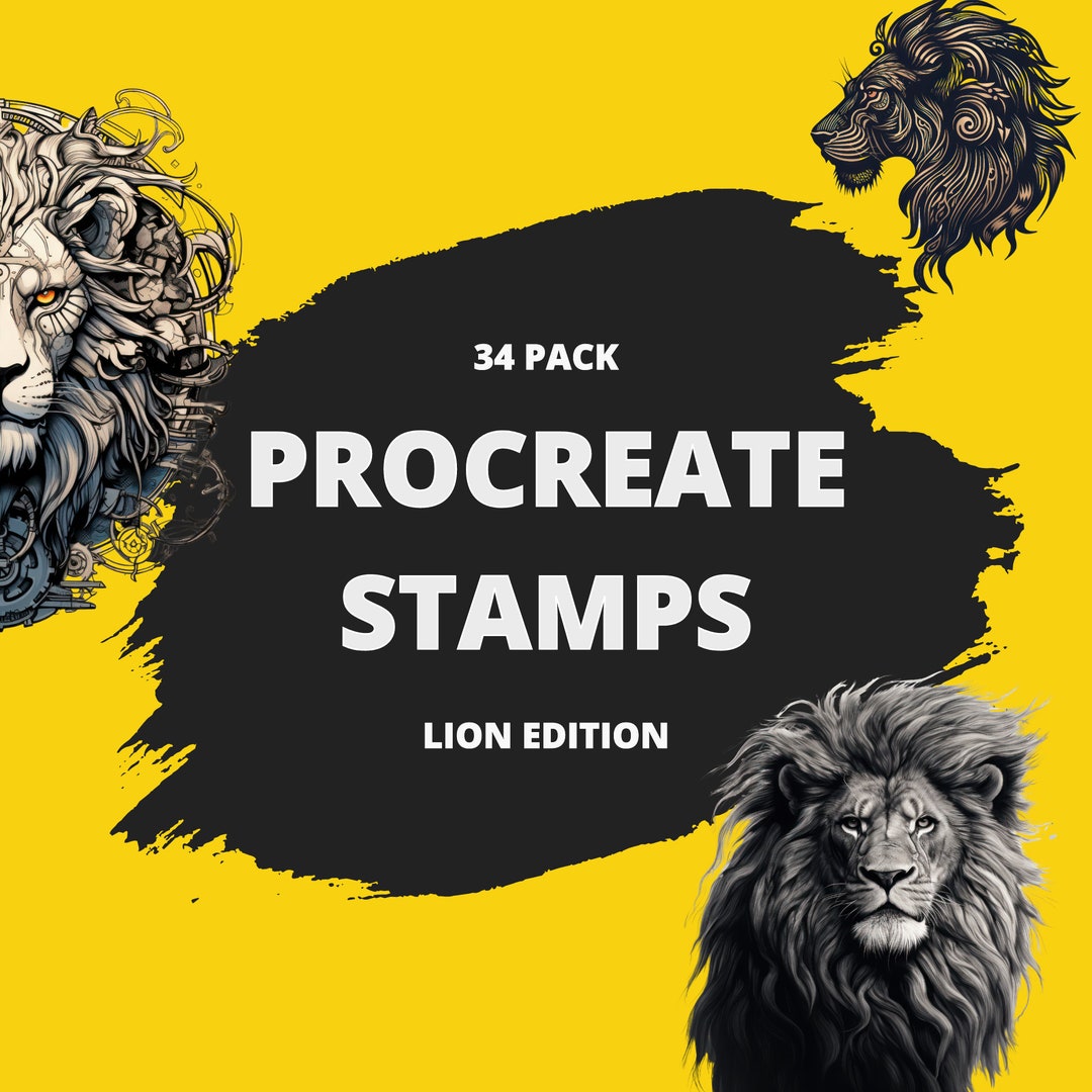 34 Lion Procreate Stamps Etsy