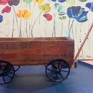 Cute Vintage Cheese Box Wagon